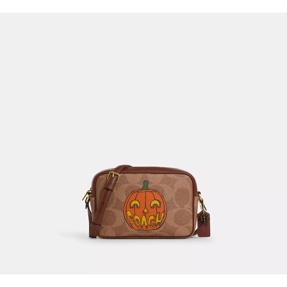 Coach Jamie Camera Bag In Signature Canvas With Halloween Print Pumpkin NWT 2025 - Picture 3 of 16